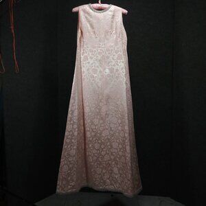 1950's Vintage Champagne Brocade Column Dress - Needs a Spot of Love!